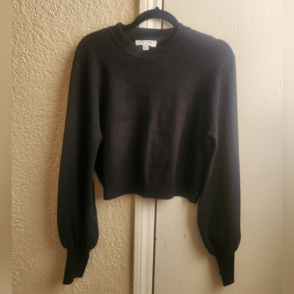 She+Sky- Fine Gauge crop sweater